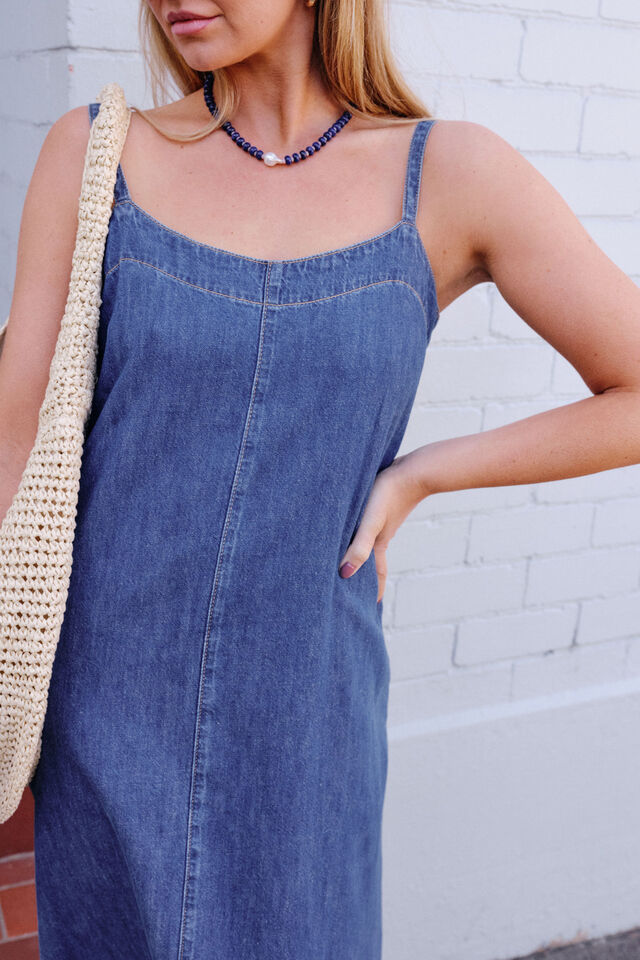 Remy Strappy Midi Dress, TRUE INDIGO