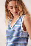 Textured Knit Midi Tank Dress, SUMMER BLUE STRIPE - alternate image 6