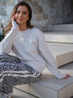 Relaxed Drawstring Pant, LEOPARD LINEN BLEND - alternate image 4