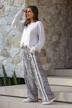 Relaxed Drawstring Pant, LEOPARD LINEN BLEND - alternate image 1
