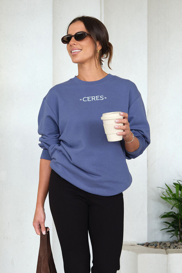 Isla Oversized Slouchy Crew, MOONLIGHT MINI LOGO