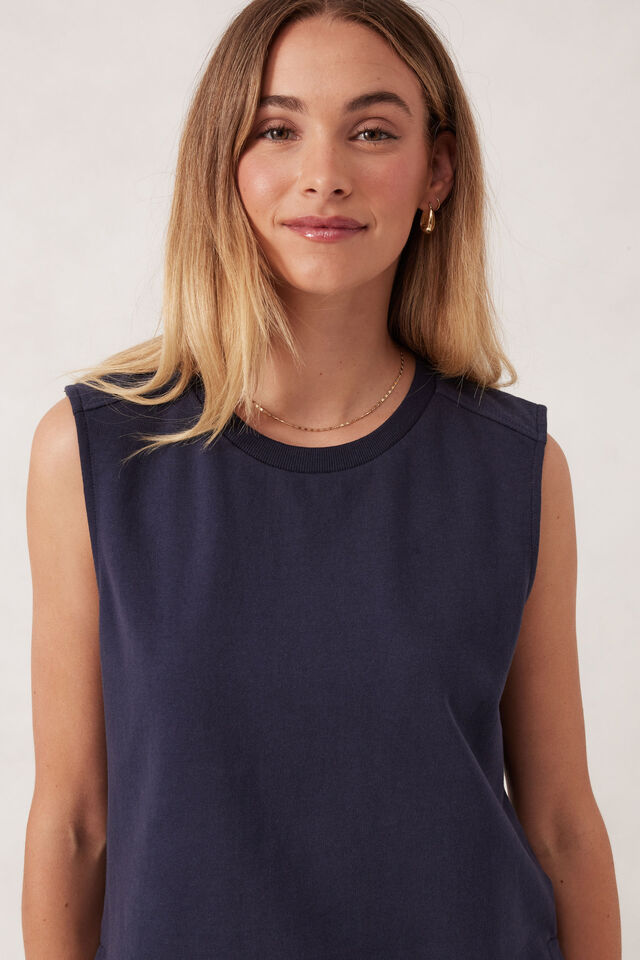 Sporty Terry Top, NEW NAVY