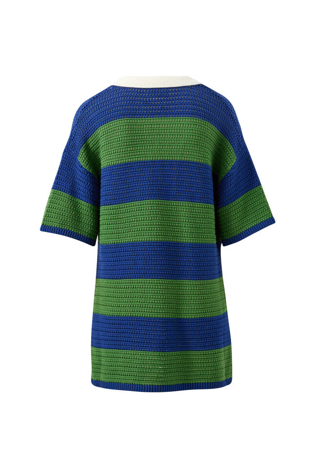 Mara Short Sleeve Knit Tunic, BASIL STRIPE