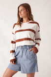 Billie Pleat Front Short, BLUE HERRINGBONE - alternate image 5