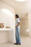 Stevie Slouchy Tee, WHITE/SEAFOAM STRIPE - example image 7