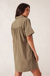 Mini Shirt Dress, FIG GREEN TEXTURED COTTON - alternate image 5