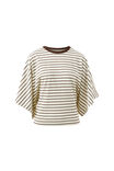 Lucy Relaxed Sleeve Tee, MILK/BRUNETTE STRIPE - example image 2