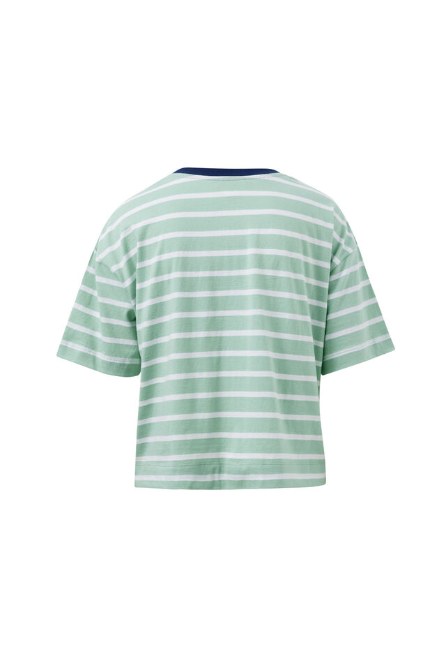 Brea Boxy Tee, SEAFOAM/WHITE STRIPE