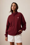 Lonny Oversized Half Zip Sweat, BURGUNDY - alternate image 4
