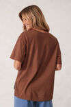 Stevie Slouchy Split Hem Tee, MILK CHOC/MONOGRAM - alternate image 3