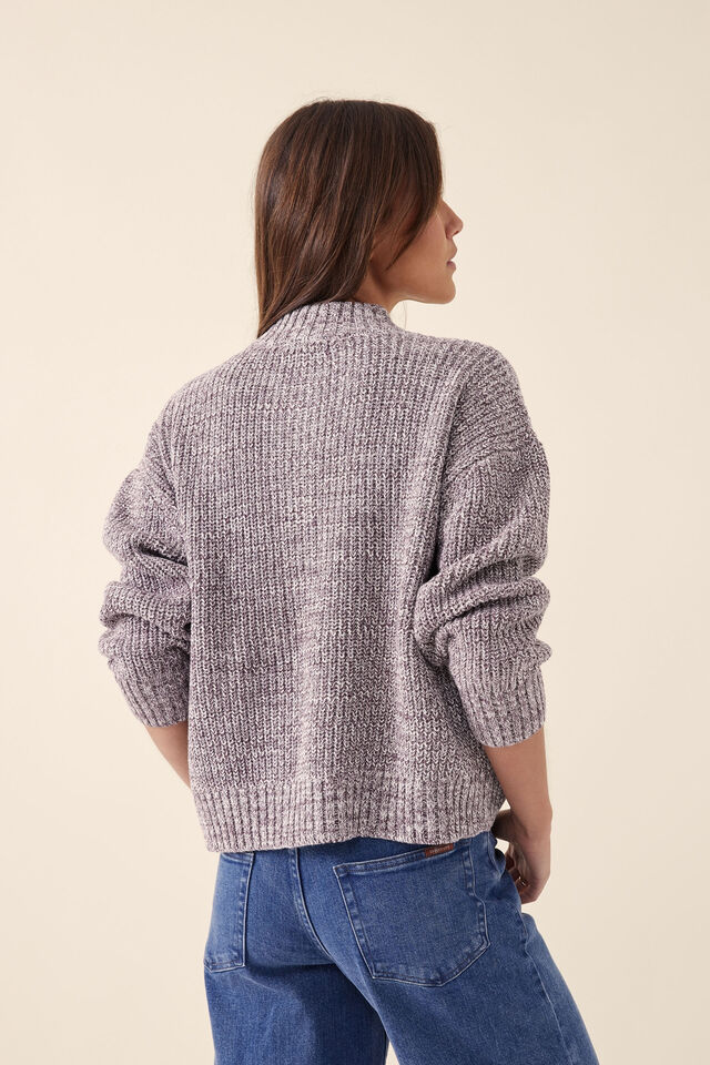 Fisherman Rib Pullover In Organic Cotton, MILK CHOCOLATE TWIST