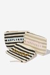 Monogram Pouch In Organic Cotton, BLACK STRIPE / LOWERCASE 6 - alternate image 3
