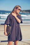 Relaxed Shirt Dress, WASHED BLACK TWILL - alternate image 7