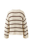 Lila Oversized Knit Crew, ECRU STRIPE - example image 3