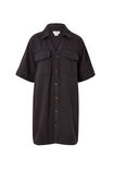 Relaxed Shirt Dress, WASHED BLACK TWILL - alternate image 2