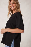 Stevie Slouchy Split Hem Tee, BLACK - alternate image 4