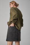 Square Pocket Denim Mini Skirt, SHADDOW - alternate image 5