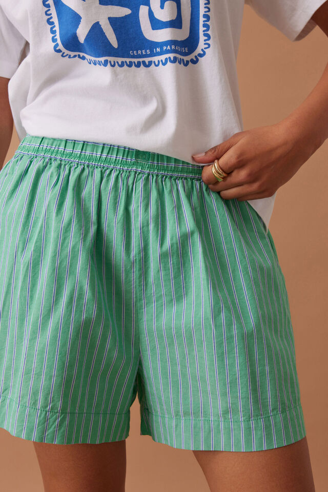 Mila Short, ZESTY GREEN TRIPLE STRIPE