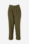 Jacqui Felgate Tapered Pant In Recycled Blend, MILITARY GREEN - alternate image 2