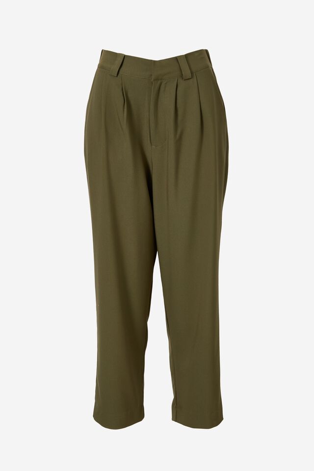 Jacqui Felgate Tapered Pant In Recycled Blend, MILITARY GREEN