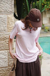 Lola Longline Step Hem Tee, SUNFADED PINK MONOGRAM EMBROIDERY - alternate image 4