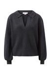 Collared Soft Knit, CHARCOAL MARLE - alternate image 2
