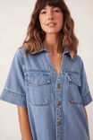 Relaxed Shirt Dress, MID VINTAGE BLUE - alternate image 4