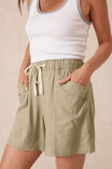 Panelled Pull On Short, OLIVE - alternate image 6