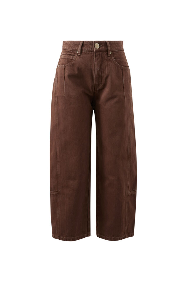 Demi Barrel Jean, CHOCOLATE