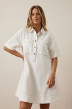 Milly Short Sleeve Mini Dress, FRESH ECRU - alternate image 6
