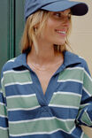 Shelby Slouchy Rugby Top, PISTACHIO/HERITAGE NAVY STRIPE - alternate image 4