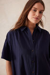 Mini Shirt Dress, NEW NAVY TEXTURED COTTON - alternate image 5