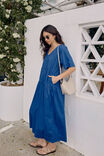 Tiered Poplin Midi Dress, FRESH COBALT - alternate image 1