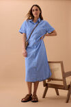 Hanna Midi Shirt Dress, COBALT STRIPE - alternate image 1