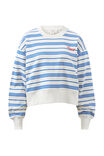 Cropped Slouchy Crew, WARM WHITE BLUE AZURE STRIPE - alternate image 2
