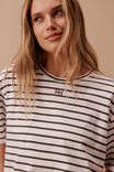 Stevie Slouchy Tee, VANILLA/PHANTOM FINE STRIPE MONOGRAM - alternate image 5