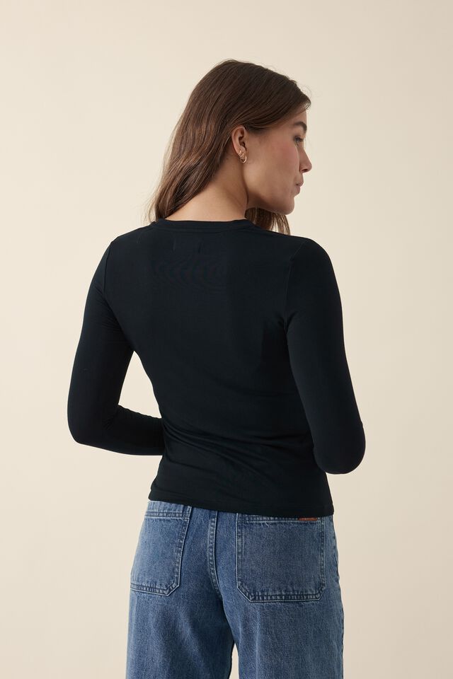 Ls Teeny Tee In Bamboo, BLACK