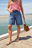 Olive Belted Denim Short, FRESH INDIGO - alternate image 1