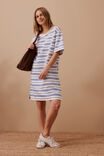 WHITE AZURE BLUE STRIPE