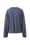 Beau Long Sleeve Slouchy Tee, HERITAGE NAVY/MARSHMALLOW STRIPE - alternate image 3