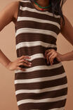 Margot Mesh Knit Tank Midi Dress, CHOC STRIPE - alternate image 4