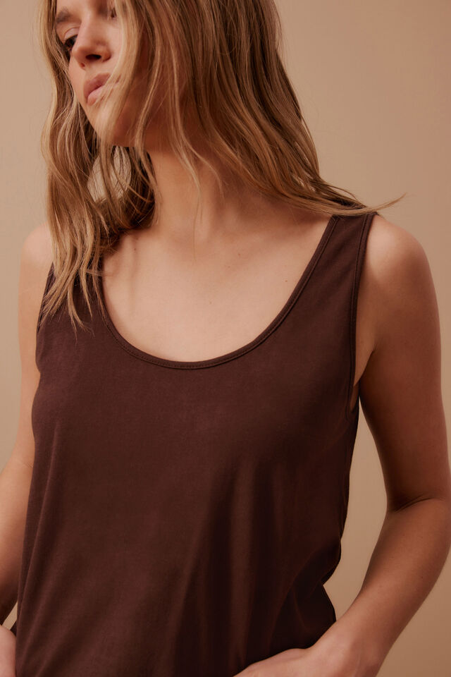 Bloom Slouchy Scoop Tank, CHOCOLATE