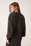 Collared Soft Knit, CHARCOAL MARLE - alternate image 3