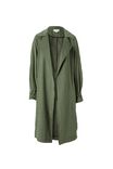 Lightweight Trench In Rescued Fabric, SOFT OLIVE