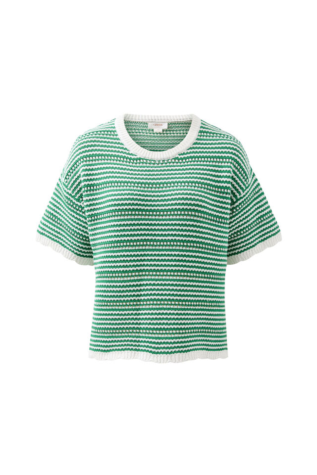 Nina Boxy Knit Tee, KELLY GREEN STRIPE