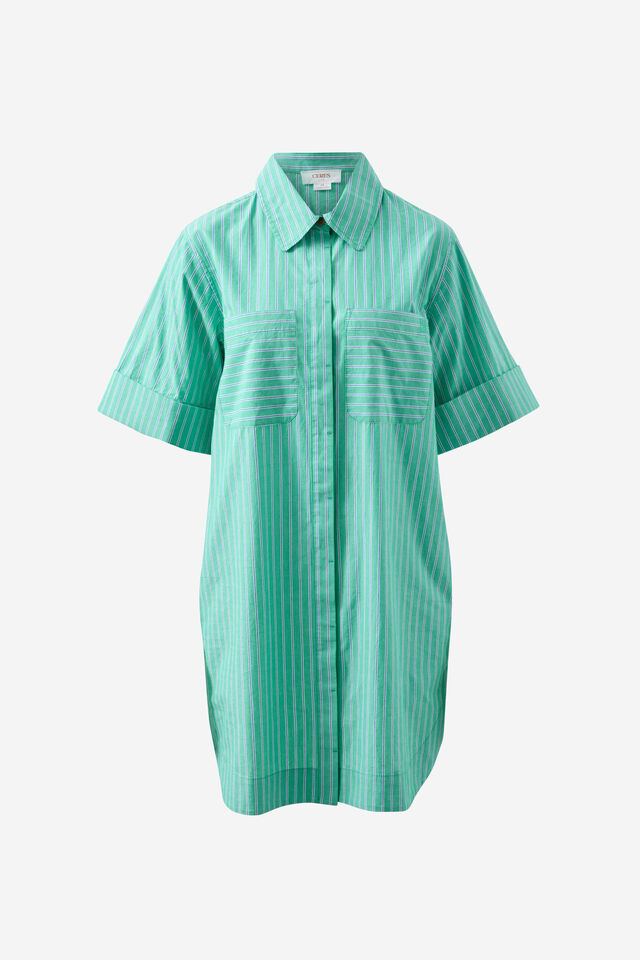 Sara Mini Shirt Dress, ZESTY TRIPLE STRIPE