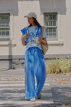 Gigi Wide Leg Terry Trackpant, MARINE BLUE SIDE STRIPE - example image 4