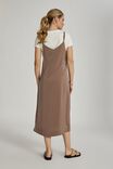 Satin Slip Dress With Recycled Fibres, TAUPE - alternate image 4