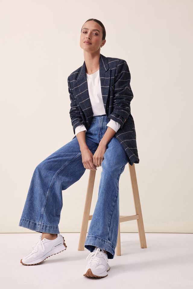 Wide Leg Pocket Jean, INDIGO WITH ORGANIC COTTON