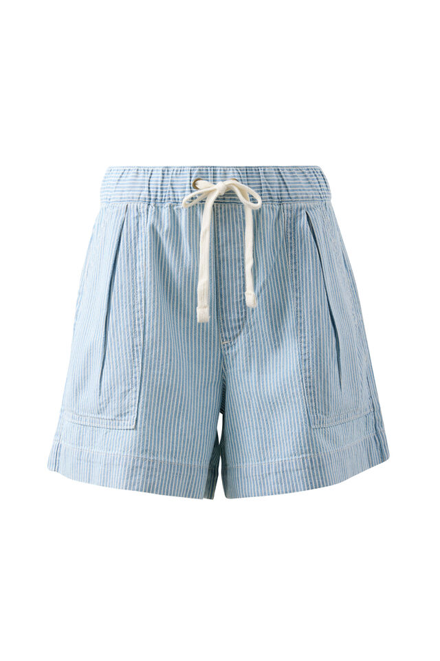Darcy Relaxed Everyday Short, INDIGO WHITE STRIPE